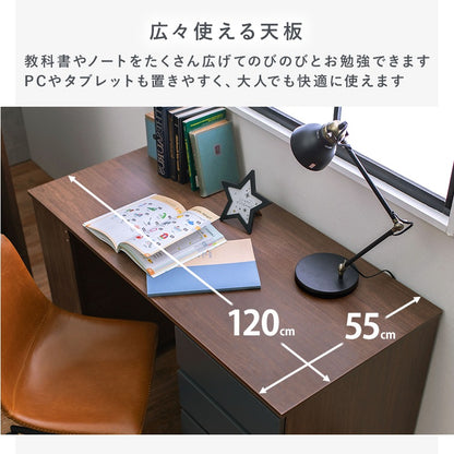 システムベッド （シングルベッド + デスク + ワゴン 3点セット） ベッド下スペース活用 ミドルタイプで高さ安全 キャスター移動