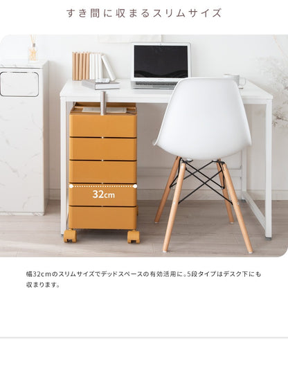 多段トローリーワゴン 360度回転 ベビーワゴン コスメワゴン 完成品 キャスター移動