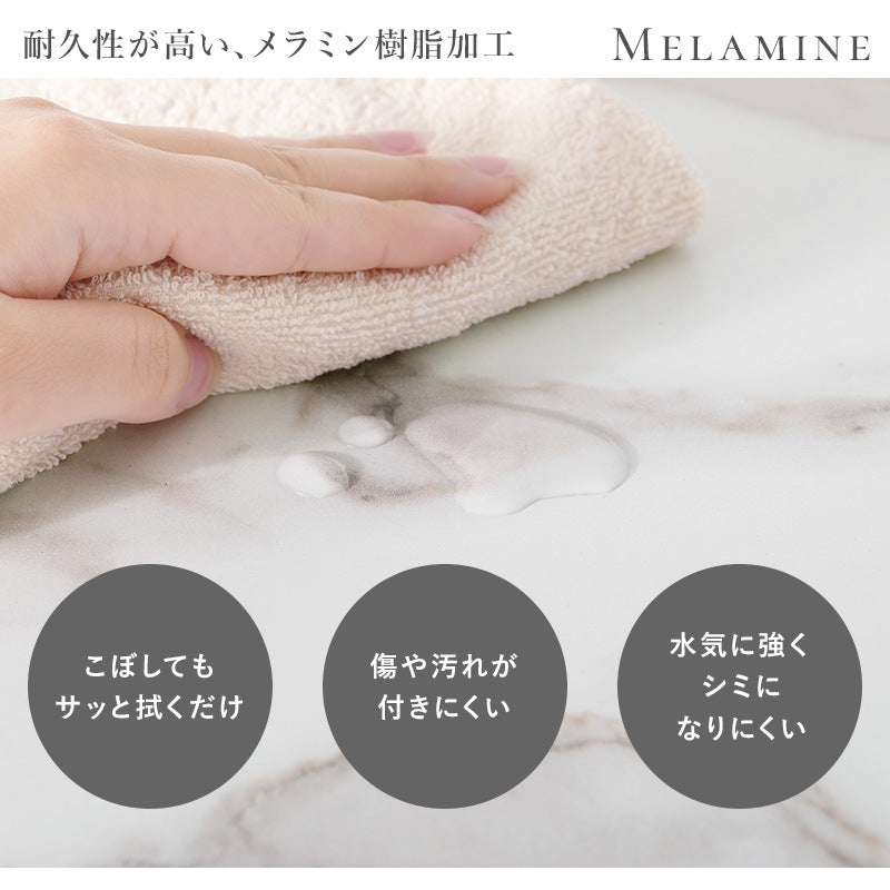円形カフェテーブル 直径65cm 大理石調 木目調 アジャスター
