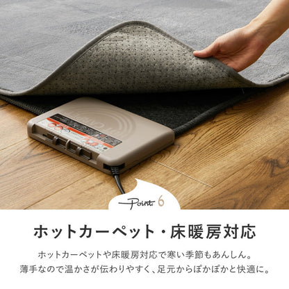 洗えるラグ 円形 なめらかメレンゲタッチ 直径185cm 床暖房／ホットカーペット対応 フランネル