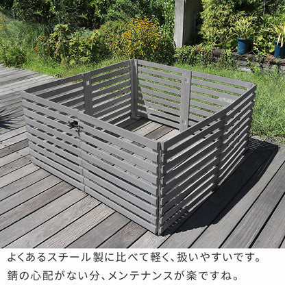 折り畳めるウッドフェンス ゲート付サークルセット（合計4面） 横ボーダー