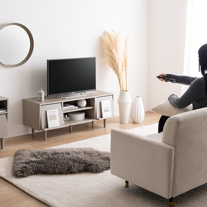テレビ台 フラップ収納 ローボード 幅110cm コード通し穴 ディスプレイボード 耐荷重20kg 42インチまで推奨