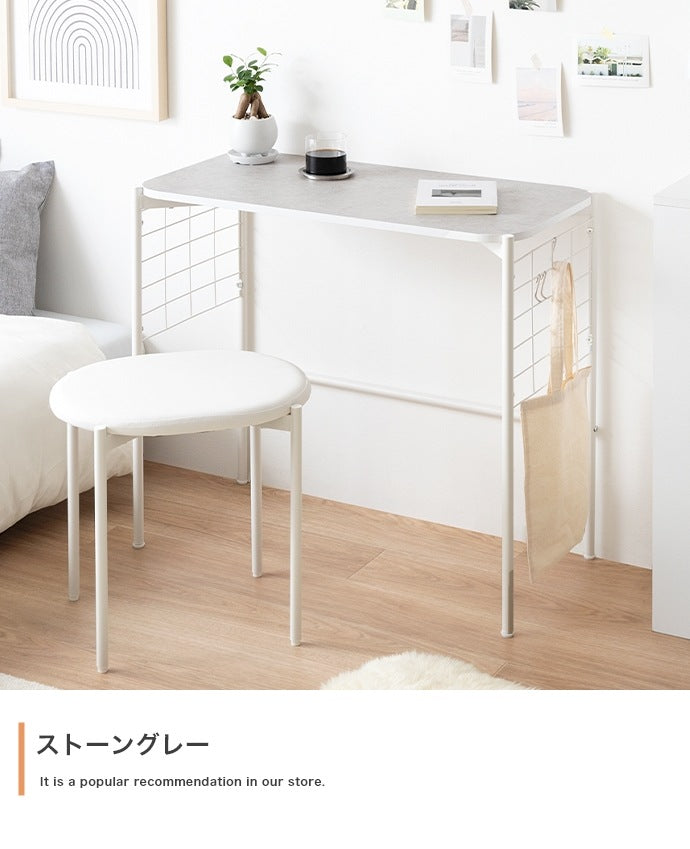 デスク + チェア 2点セット 場所を取らない薄型デスクセット 机 椅子 サイドメッシュボード