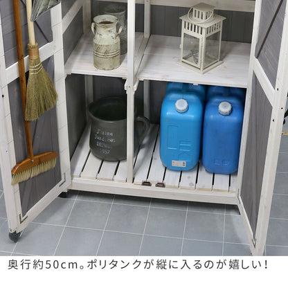 三角屋根 収納庫 ワイド／スリム 北欧アンティークテイスト 倉庫 外部収納 ガーデニング用品収納