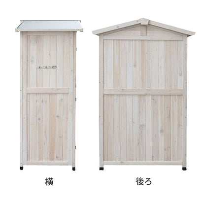 三角屋根 収納庫 ワイド／スリム 北欧アンティークテイスト 倉庫 外部収納 ガーデニング用品収納