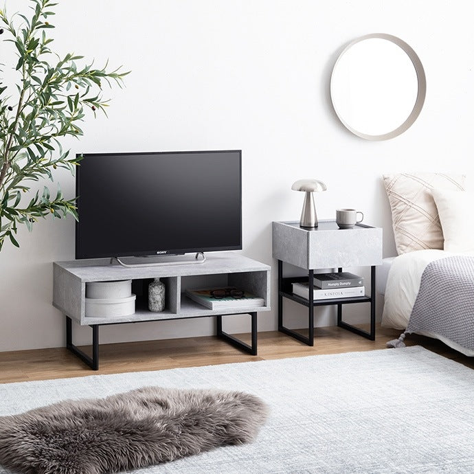 2way テレビ台／ローテーブル 幅80cm ローボード 棚 オープン収納 ディスプレイラック 耐水 リビングボード