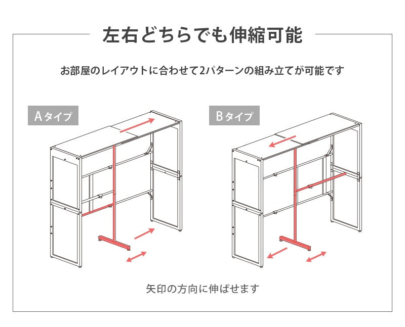 後付けクローゼット 伸縮115-195cm カーテン付き 大容量収納 ハンガーラック