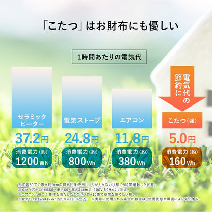 こたつテーブル 75x60cm オールシーズン使える コンパクト 机 センターテーブル 節電