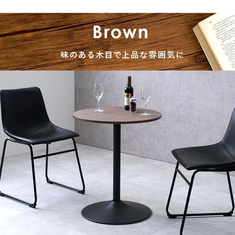 カフェテーブル 直径60cm 丸テーブル 円形 コンパクト 木目柄／石目柄 作業台
