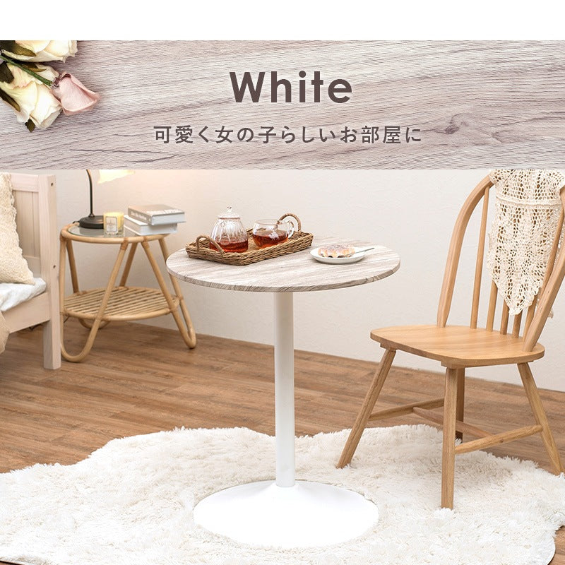 カフェテーブル 直径60cm 丸テーブル 円形 コンパクト 木目柄／石目柄 作業台
