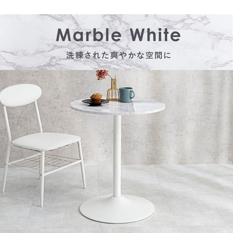カフェテーブル 直径60cm 丸テーブル 円形 コンパクト 木目柄／石目柄 作業台