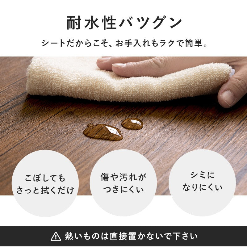 カフェテーブル 60x60cm 正方形 コンパクト 木目柄／石目柄 作業台