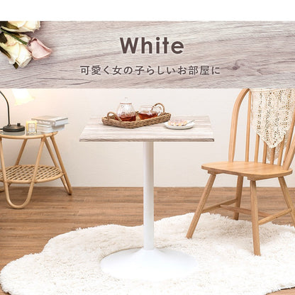 カフェテーブル 60x60cm 正方形 コンパクト 木目柄／石目柄 作業台