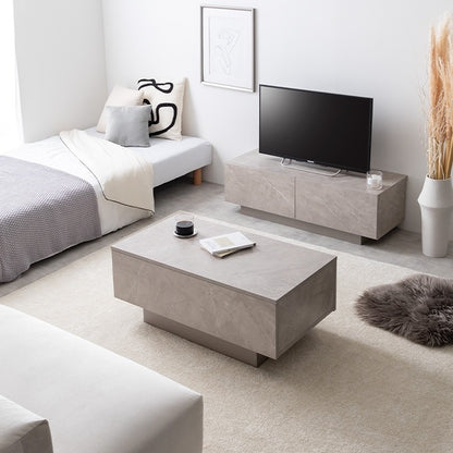 スタイリッシュ 引き出し付き テレビ台 ストーン柄 ローボード 幅100cm シンプル モダン