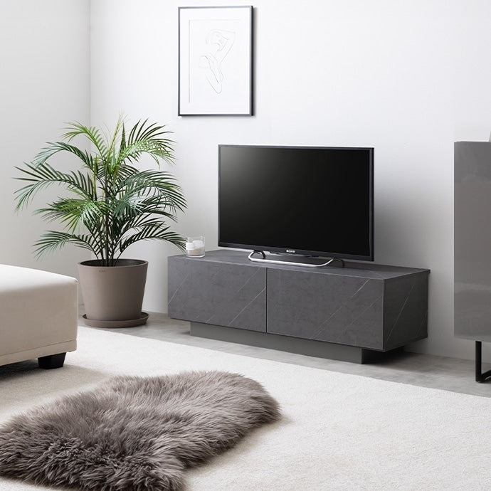 スタイリッシュ 引き出し付き テレビ台 ストーン柄 ローボード 幅100cm シンプル モダン