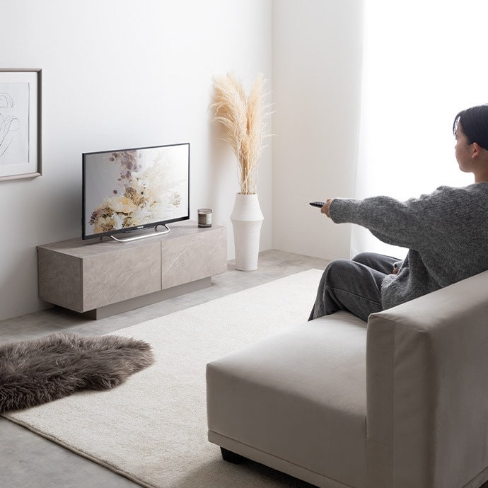 スタイリッシュ 引き出し付き テレビ台 ストーン柄 ローボード 幅100cm シンプル モダン