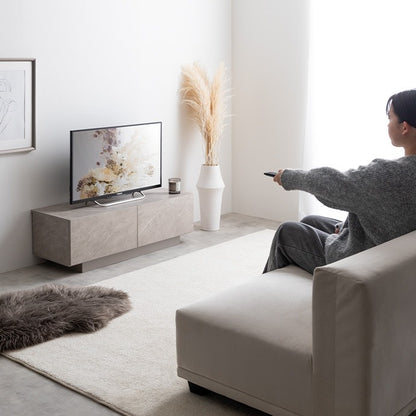 スタイリッシュ 引き出し付き テレビ台 ストーン柄 ローボード 幅100cm シンプル モダン
