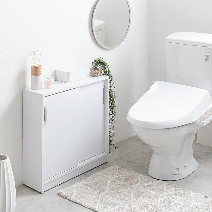 キャスター付きで移動ラクラク 薄型トイレラック 奥行17cm トイレットペーパー収納 スマホスタンド 収納ボックス 省スペース