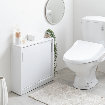 キャスター付きで移動ラクラク 薄型トイレラック 奥行17cm トイレットペーパー収納 スマホスタンド 収納ボックス 省スペース