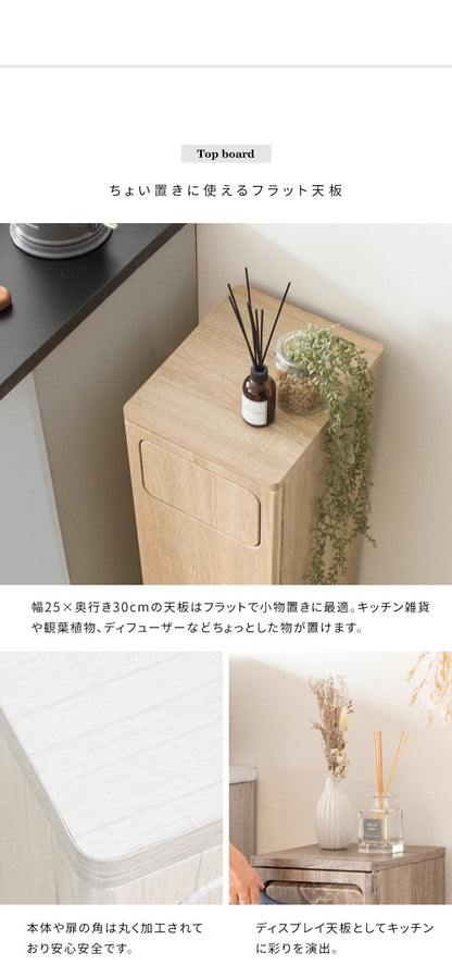ゴミ箱に見えないゴミ箱 プッシュ式 ダストボックス 幅25cm 省スペース 隙間 スリム