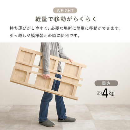 持ち運びカンタン 折りたたみ式ラック 幅50cm 3段 どこでも使える移動ラック 天然木パイン材