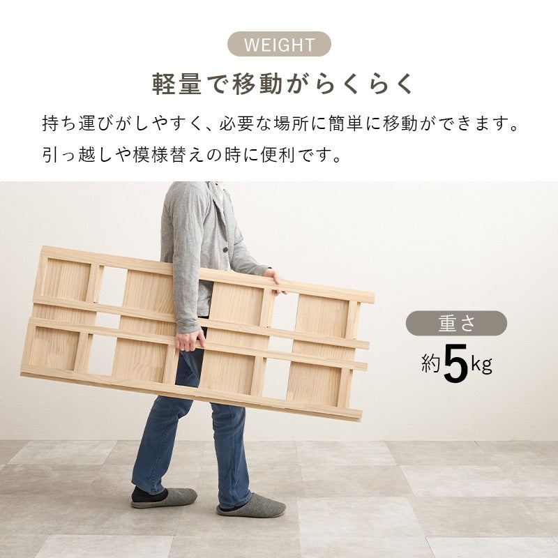 持ち運びカンタン 折りたたみ式ラック 幅50cm 4段 どこでも使える移動ラック 天然木パイン材