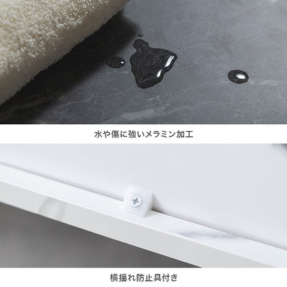大理石柄 フラットなレンジ台 幅100cm コンセント付き スライドトレー 大容量収納