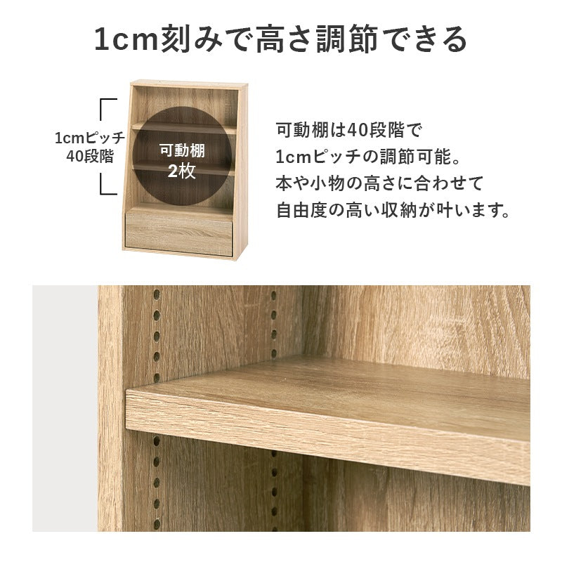 微調整ができるブックラック 本棚 ロータイプ 幅60cm 下段は大判用