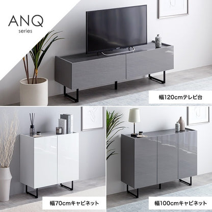 2way鏡面リビングボード 幅100cm フラットデザイン キャビネット 大容量収納