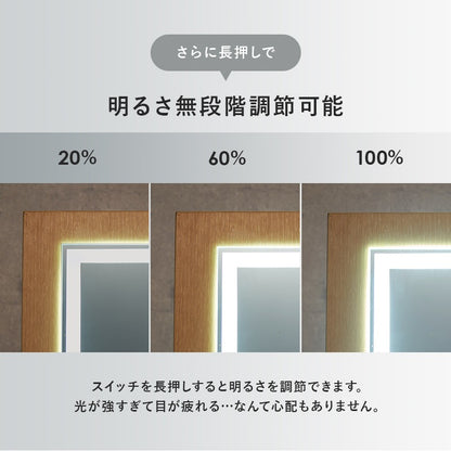 女優ミラー 2wayコスメワゴン LED 鏡 サイドテーブル 大容量収納 ミラー角度 明るさ 色調整