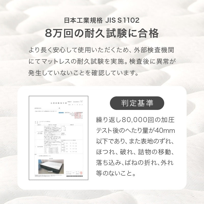 セミシングルショート SSS マットレス単品 ポケットコイル 厚み20cm ニット生地 3Dメッシュ 型崩れ防止エッジサポート 高通気性