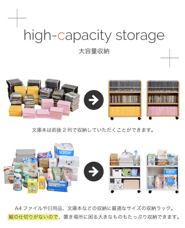 クローゼット用 ラック 2個SET デスク横 A4ファイル 書類収納
