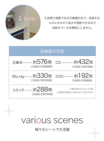 クローゼット用 ラック 2個SET ワイドタイプ 幅78.5cm デスク横 A4ファイル 書類収納