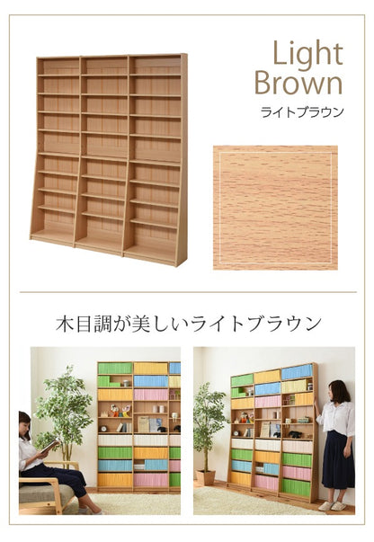 大型 文庫本ラック 幅150cmタイプ 高さ180cm コミックラック 薄型本棚 1cmピッチ高さ調節