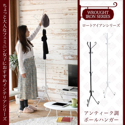 アンティーク調 ポールハンガー 軽量で持ち運びカンタン 玄関ガタつき調整 コートハンガー ハンガーツリー