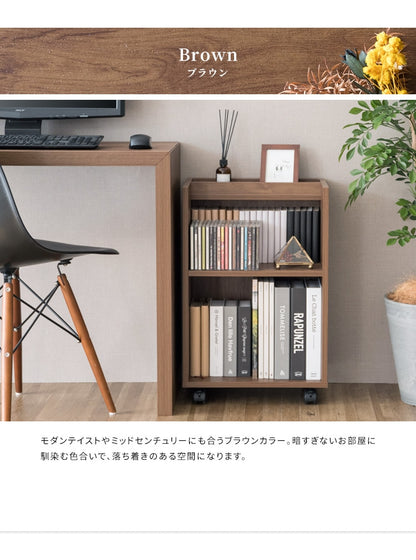 デスク横 サイドラック 幅40cm ソファサイド 棚 キャスター付き