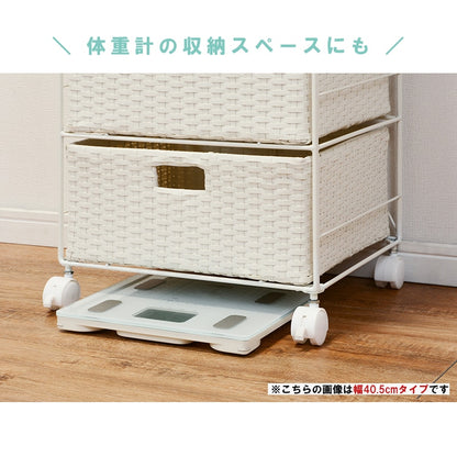 ランドリーラック 4段 幅60.5cm すきま収納 水濡れOK ラタン調 完成品 洗面所 収納