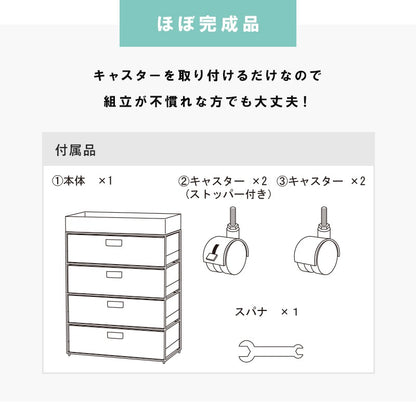 ランドリーラック 4段 幅60.5cm すきま収納 水濡れOK ラタン調 完成品 洗面所 収納