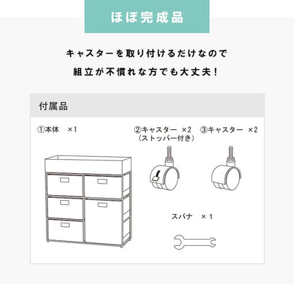 ランドリーラック 引き出し5杯 幅70.5cm すきま収納 ハイタイプ ラタン調 洗面所 完成品