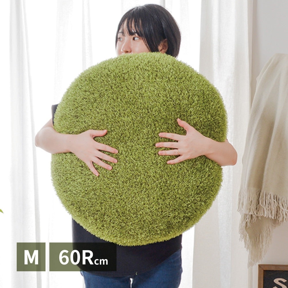 芝生風クッション 直径約60cm 自宅でアウトドア気分 やわらか素材
