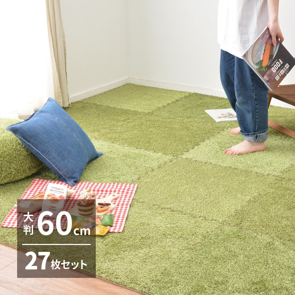 芝生風ジョイントマット シーヴァ 27枚セット 1枚あたり約60×60cm 室内用 防音効果 クッション性アップ