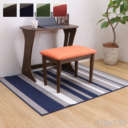 デスクマット 110x133cm デスクカーペット 絨毯 ボーダー 毛足が短くお手入れ簡単