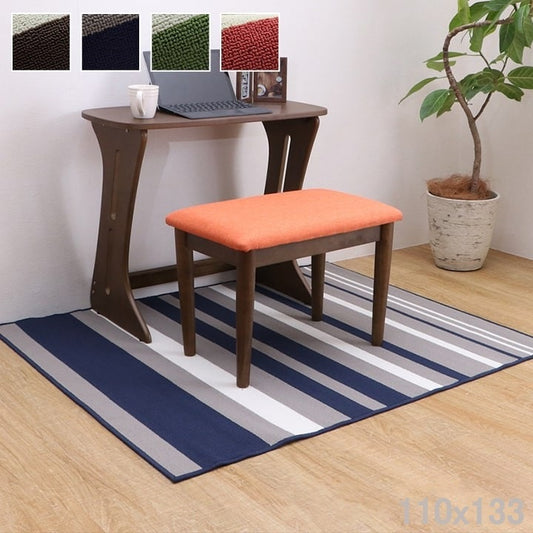 デスクマット 110x133cm デスクカーペット 絨毯 ボーダー 毛足が短くお手入れ簡単