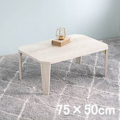 折れ脚テーブル 75x50cm かんたん折りたたみテーブル 八角形 ローテーブル
