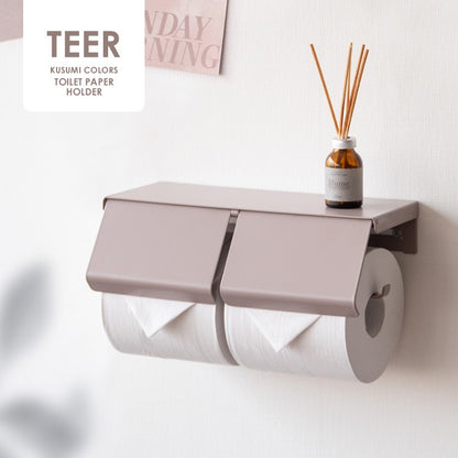 トイレットペーパーホルダー 二連式 かんたん交換 シンプル スチール