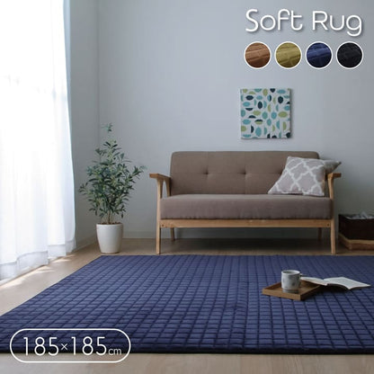 もちもちラグ 185x185cm ウレタン10mmボリューム 滑り止め オールシーズン