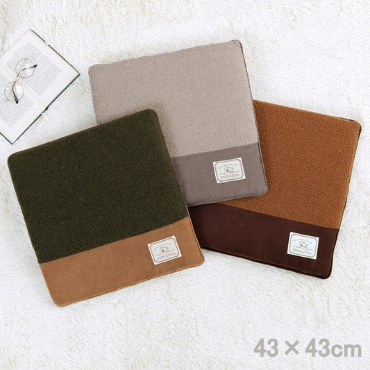 シートクッション 43x43cm プードルボア 座布団 チェアパッド