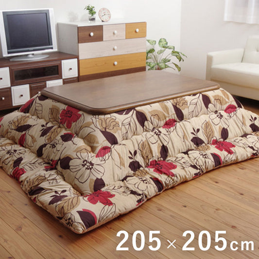 花柄 こたつ掛け布団 205x205cm ふっくら マイクロファイバー 日本製