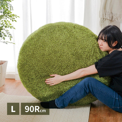 芝生風クッション 直径約90cm 自宅でアウトドア気分 やわらか素材