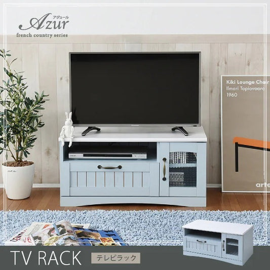 フレンチカントリー テレビ台 幅80cm 木製 コンパクト ローボード 32型対応 シャビーシック 姫系家具